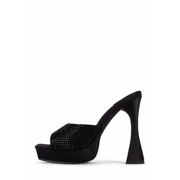 Jeffrey Campbell HollywoodJ Rhinestone Platform Square Toe Mule Black US 8